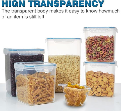 VERONES Large Tall Airtight Food Storage Containers, 10 PACK Plastic Airtight Kitchen & Pantry Organization, Ideal for Flour & Sugar Plastic Canisters with Labels - Image 3