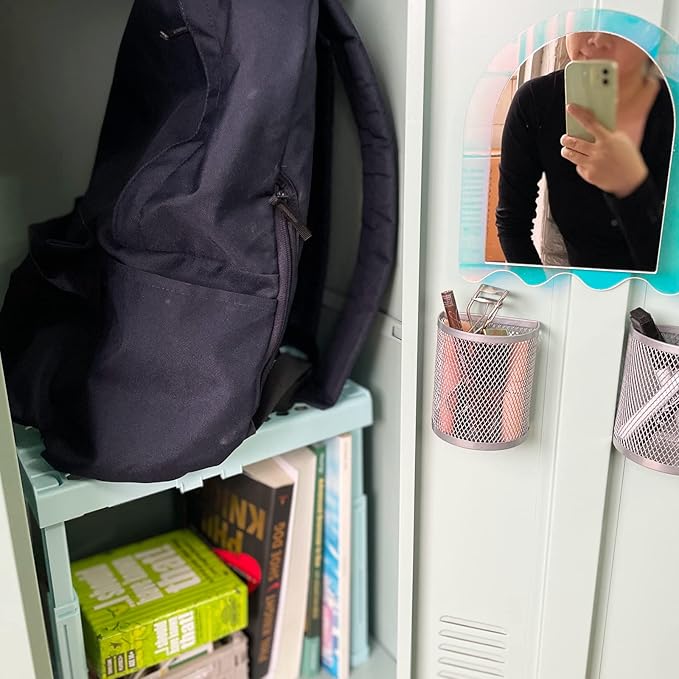 Svartur Adjustable Locker Shelf for School, Height and Width Adjustable Locker Organizer for Work, Stackable Locker Tools for Gym Lockers, Back to School Essentials, Mint Blue