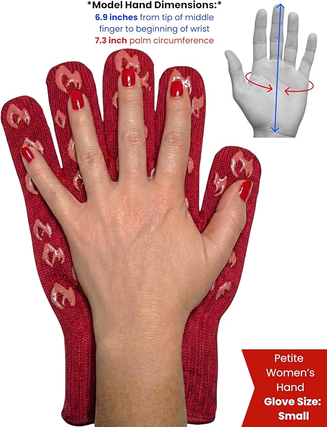 Grill Armor Oven Gloves with Fingers – 932°F Heat, Fire & Cut Resistant Mitts for BBQ, Grill, Cooking, Grilling, Baking, Smoker & Fire Pit - Image 4