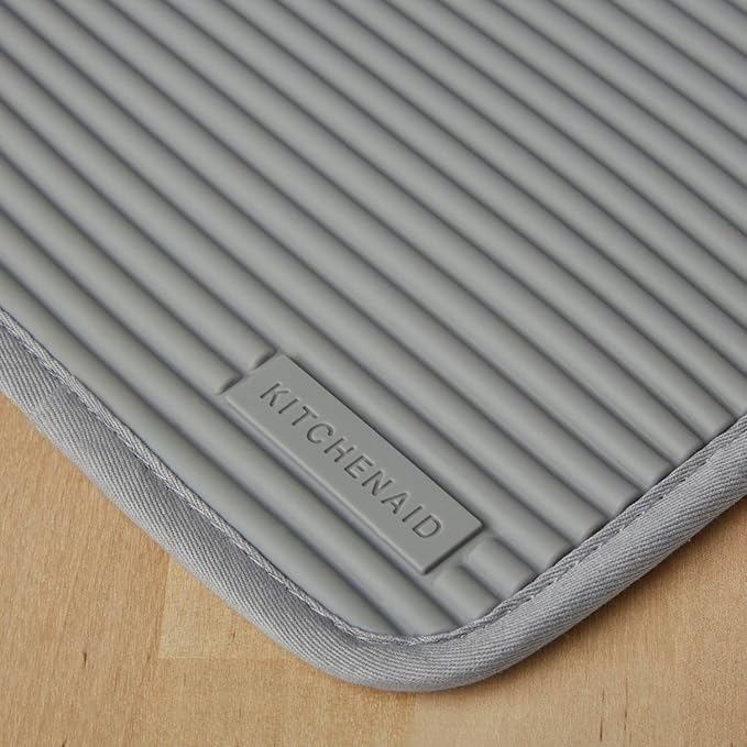KitchenAid Ribbed Soft Silicone Pot Holder 2-Pack Set, Grey, 7"x9" - Image 2