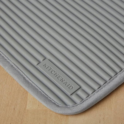 KitchenAid Ribbed Soft Silicone Pot Holder 2-Pack Set, Grey, 7"x9" - Image 2