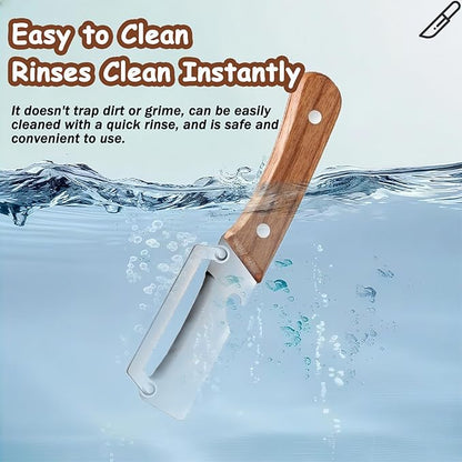 Premium Vegetable Peeler with Wooden Handle and Bottle Opener, Multi Functional Vegetable Peeler for Kitchen, Stainless Steel Blade Kitchen Tool for Vegetables or Fruits That Need to Be Peeled(2PCS) - Image 6