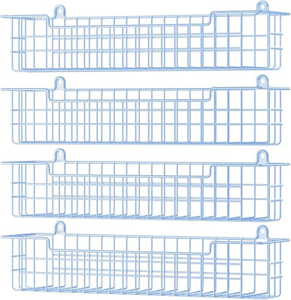 Spice Rack Wall Mount, 4-Pack Seasoning Organizer for Kitchen Storage Organization, Metal Spice Holder Saving Space Shelf for Cabinet, RV, Pantry, Blue by GUUKAR