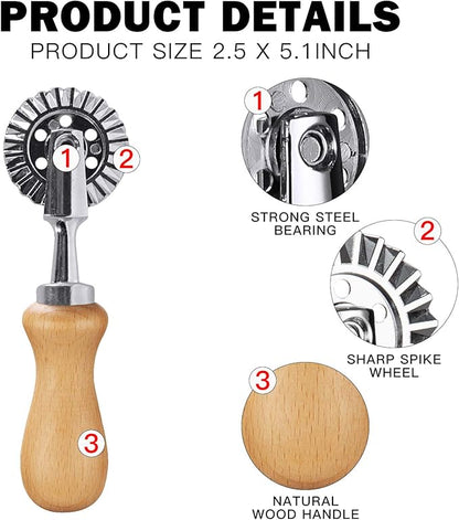 Pastry Wheel Cutter - Pasta Cutter Wheel - Ravioli Crimper Cutter Wheel for Home and Kitchen Use, 1.3inch - Image 3