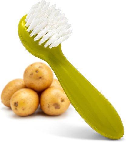 Joie Potato Scrub Brush, Ergonomic Easy Grip Handle, Ideal for Cleaning Vegetables and Fruits, Small and Compact, Handy Kitchen Gadget, BPA-Free, Dishwasher Safe, Green by TheJoie