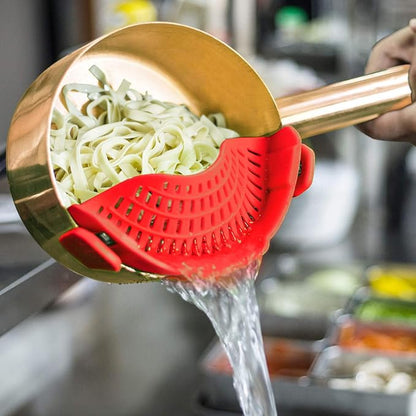 Clip On Strainer Silicone for all Pots and Pans, AUOON Pasta Strainer Clip on Food Strainer for Meat Vegetables Fruit Silicone Kitchen Colander - Image 3