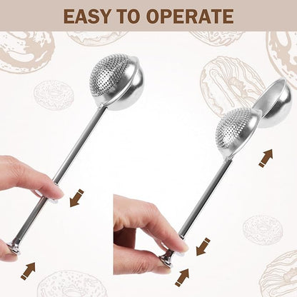 Stainless Steel Tea Strainer,Tea ball Strainers for Loose Tea,Loose Leaf Tea Steeper Fine Mesh Strainer Reusable，Tea Infuser One-Hand Operated Spring-Loaded