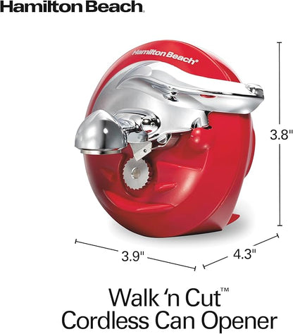 Hamilton Beach Walk 'n Cut Electric Can Opener for Kitchen, Use On Any Size, Automatic and Hand-Free, Cordless & Rechargeable, Easy Clean Removable Blade, Red (76506) - Image 8
