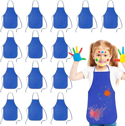 KUUQA 16/24/30/36/40Pcs Kids Apron Painting Aprons for Kids, Kids Paint Apron Art Smock for Classroom Painting Party Supplies
