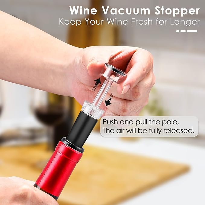 IPOW Wine Opener, Zinc Alloy Wine Bottle Opener, Wing Corkscrew Heavy Duty, Manual Multifunctional Cork Screw for Waiter, - Image 6