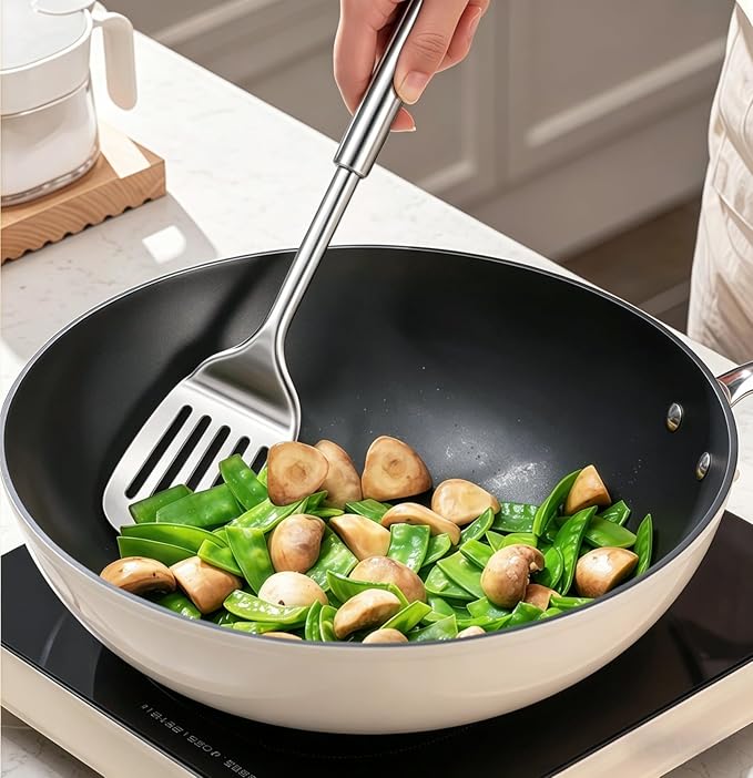 Cooking Utensils Set 11pcs - Stainless Steel Kitchen Utensils Set with Holder, Heat Resistant Kitchen Utensils Sets for Cooking with Turners, Potato Masher, Skimmer, Spoons, Ladle, Tongs, Whisk - Image 6