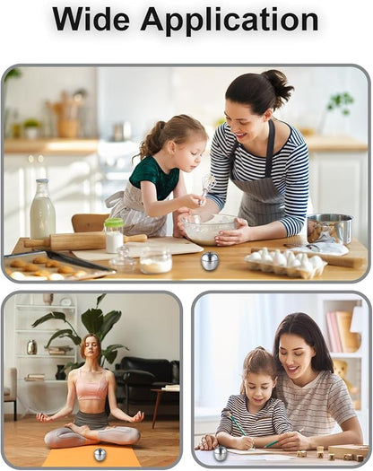 Kitchen Timer for Cooking, 60 Minutes Mechanical Timer - No Batteries Required, Stainless Steel Apple-Shape Cute Countdown Clock for Cooking, Learning, Exercises, Gaming