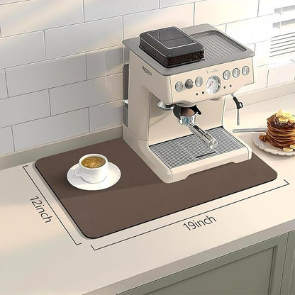 Bloss Coffee Mat, Bar Mat, Hide Stain Absorbent Drying Mat with Waterproof Rubber Back, Fit Under Coffee Maker Machine Pot Espresso Machine(12.2"x19.7", Brown) - Image 8