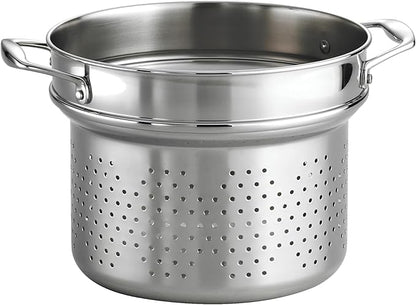 Tramontina Signature Stainless Steel Pasta Strainer Insert for Pot, Basket compatible with 8-Quart Stock Pot by Tramontina
