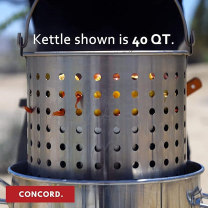 CONCORD Stainless Steel Stock Pot w/Steamer Basket. Cookware great for boiling and steaming (100 Quart) - Image 7