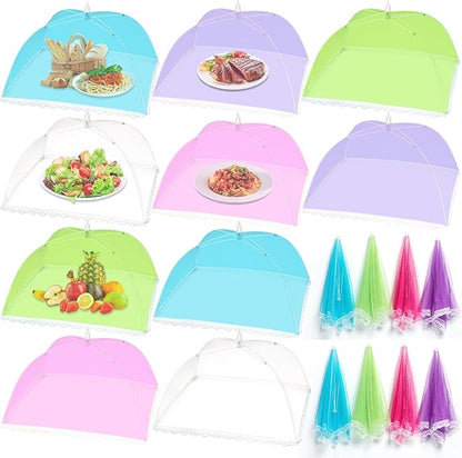 10 Pack Food Cover Tents, Pop-Up Food Tents, Foods Covers for Outdoors, Foods Mesh Cover, Reusable and Collapsible Outdoor Picnic Covers Net,Suit for Parties Picnics,BBQs, Fruit by ZAUGONTW