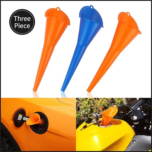 Oil Funnel 3-Pack, Multi Function Plastic Long Neck Oil Funnel - for All Automotive Oils Lubricants Engine Oils Water Diesel Fuel Kerosene - Image 9