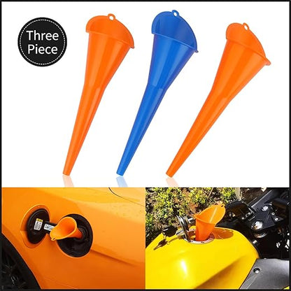 Oil Funnel 3-Pack, Multi Function Plastic Long Neck Oil Funnel - for All Automotive Oils Lubricants Engine Oils Water Diesel Fuel Kerosene - Image 9