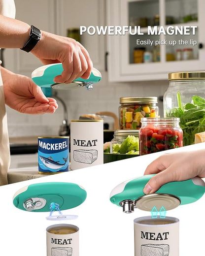 CIRCLE JOY Rechargeable Electric Can Opener, One-Touch Automatic Can Opening with Lid Remover & Smooth Edge Cutting, Food-Safe, Easy to Use for Seniors and Arthritis, Green - Image 4