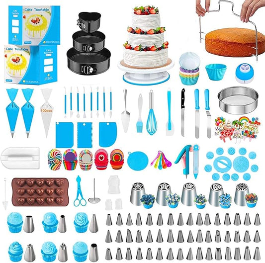 530Pcs Cake Decorating Kit Baking Supplies Cake Turntable Baking Accessories Tools for Beginners and Pros by Aomugreen