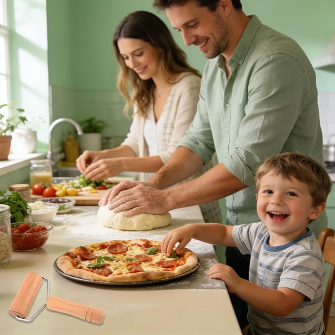Small Wooden Rolling Pin for Baking, 7 Inch Mini Dough Roller, Non Stick Pizza Roller for Pastry Cookie Tortilla Dumpling Fondant Pie Crust Pasta (GMZ-T)