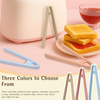 3-Pack Mini Silicone Tongs – 5.5" Small Kitchen Tongs in 3 Colors for Cooking, Serving & Fine Motor Skills - Image 2