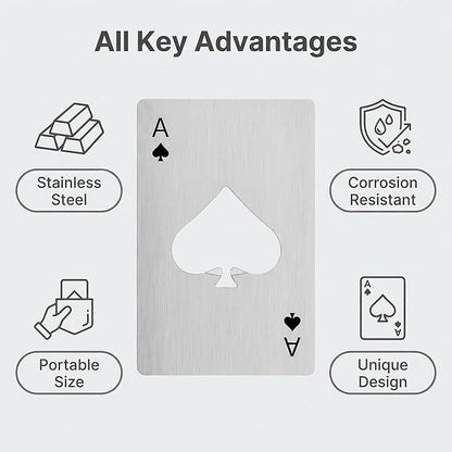 12PCS Poker Card Bottle Openers, Stainless Steel Credit Card Size Beer Bottle Opener, Poker Themed Bottle Can Cap Openers - Image 4