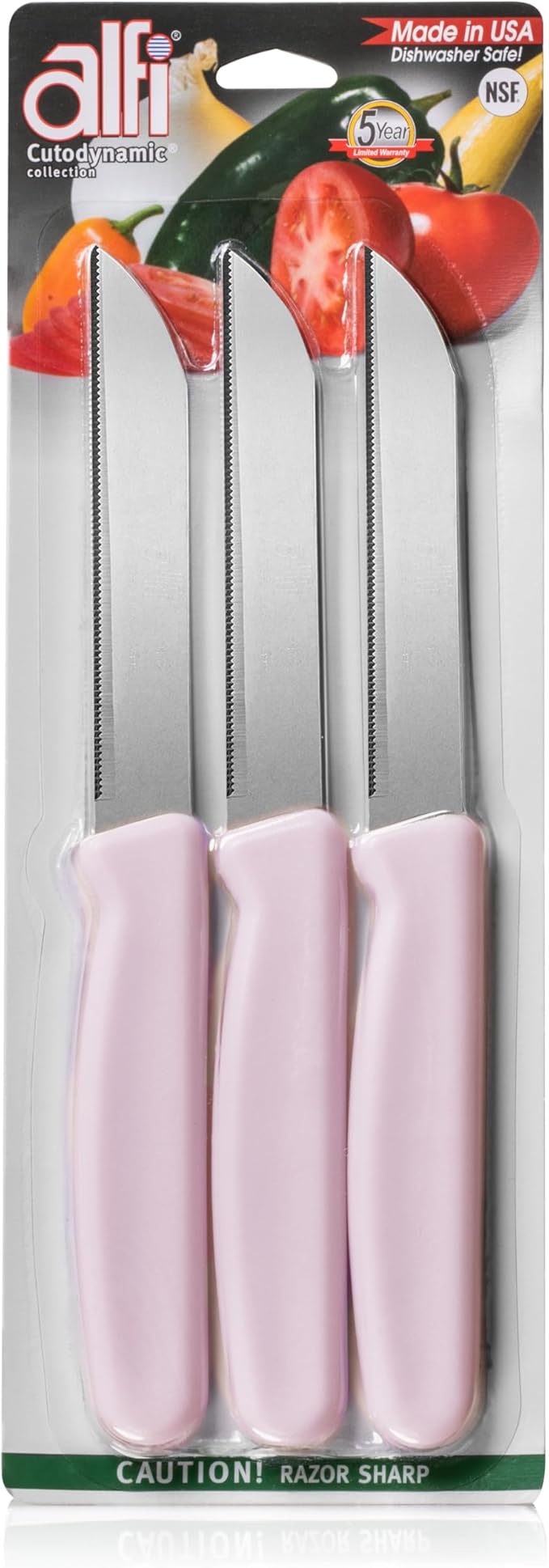 Alfi All-Purpose Knives Aerospace Precision Pointed Tip - Home And Kitchen Supplies - Serrated Steak Knives Set | Made in USA (Lavender) by ALFI