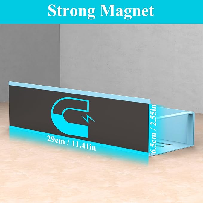 HuggieGems 4 Pack Magnetic Spice Storage Rack Organizer for Refrigerator and Oven, Blue Fridge Organizers and Storage - Image 3