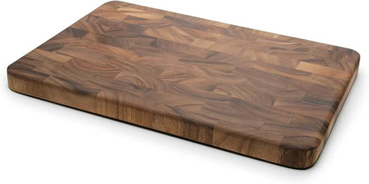 Ironwood Gourmet Large End Grain Prep Station Acacia Wood Cutting Board, 14 x 20-Inch, Brown by Ironwood