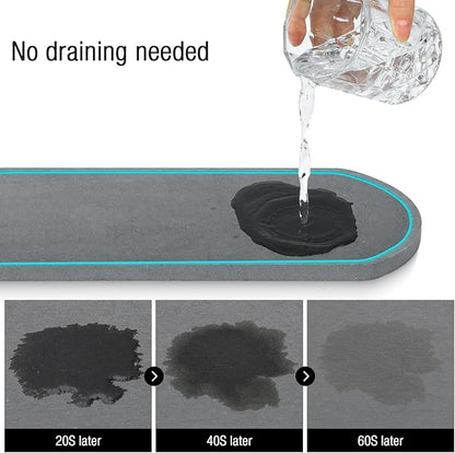 Sponge Holder for Kitchen Sink with High Brush Holder, [Stay-Dry Anywhere & No Drainage Needed] Rustproof Stainless Steel Kitchen Sink Caddy Organizer with Water Absorbing Stone Tray, White - Image 3