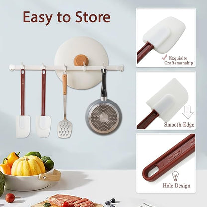 14 INCH Silicone Spatulas Heat Resistant Heavy Duty Rubber Spatulas Commercial Spatulas Set for Kitchen Use Silicone Cooking Utensils Sets of 2 - Image 8