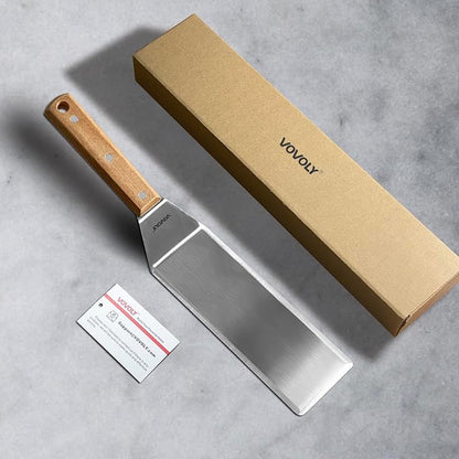 Stainless Steel Metal Spatula, Long Griddle Spatula, Hamburger Smasher Turner Scraper - Pancake Flipper - BBQ Turner and Flat Top Griddle Fliiper - Commercial Grade,3x8 inch - Image 7