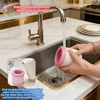 3D Upgraded Silicone Ice Cube Tray with Easy Release-30 Cubes, Leak-Proof&Space-Saving for Freezer,RV,Office-BPA-Free Fast Ice Maker for Drinks,Cocktails, Party (Includes Travel Ice Bucket) (Pink)