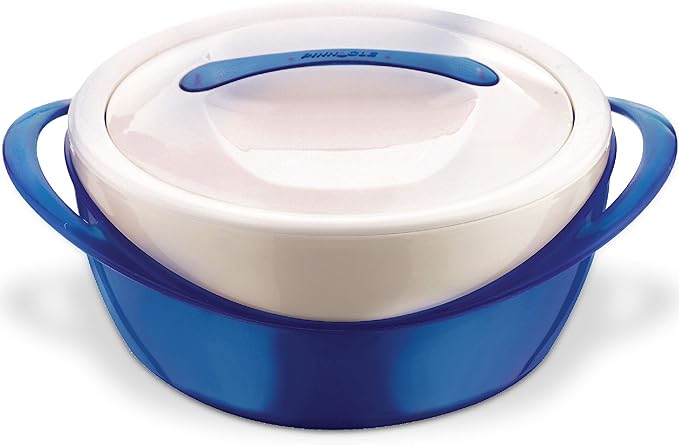 Pinnacle Large Insulated Casserole Dish with Lid 2.6 qt. Elegant Hot Pot Food Warmer/Cooler -Thermal Soup/Salad Serving Bowl Stainless Steel Hot Food Container – Best Gift Set for Moms –Holidays Blue