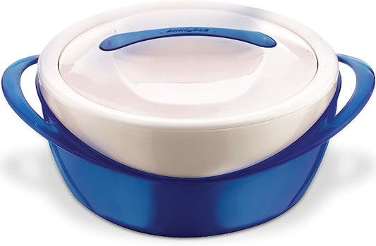 Pinnacle Large Insulated Casserole Dish with Lid 2.6 qt. Elegant Hot Pot Food Warmer/Cooler -Thermal Soup/Salad Serving Bowl Stainless Steel Hot Food Container – Best Gift Set for Moms –Holidays Blue