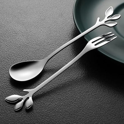 AnSaw Elegant Silver Leaf Coffee Spoons - 10-Piece, 4.7" Mini Stainless Steel Espresso & Dessert Tea Spoons, Perfect for Demitasse & Small Servings - Image 6