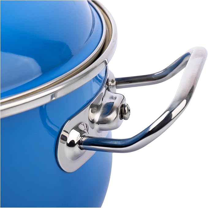 VITA 6-Quart Dutch Oven (Blue) with Lid for All Stove Tops (Enamel on Steel) Dishwasher & Oven Safe up to 500 ℉ - Quick & Even Heat Distribution - Enameled Interior is Non-Reactive & Easy to Clean - Image 3