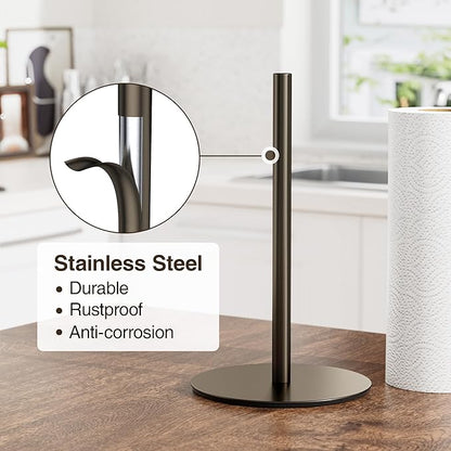 Oil-Rubbed Bronze Paper Towel Holder - Free-Standing Kitchen Roll Holder, Classic Fashion Roll Dispenser for Any Kitchen - Image 3