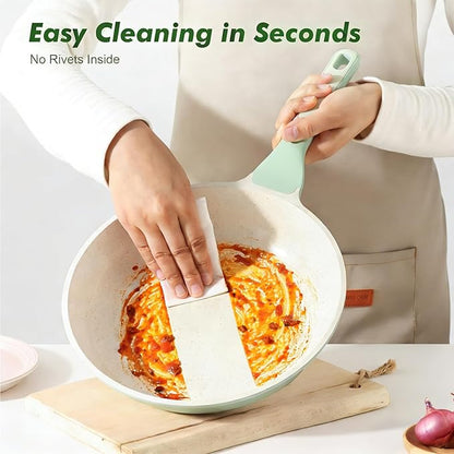 SENSARTE Nonstick Ceramic Frying Pan Skillet, 8 Inch Omelet Pan, Healthy Non Toxic Chef Pan, Induction Egg Pan with Heat Resistant Handle, Dishwasher Safe, PFAS-Free, Green - Image 4