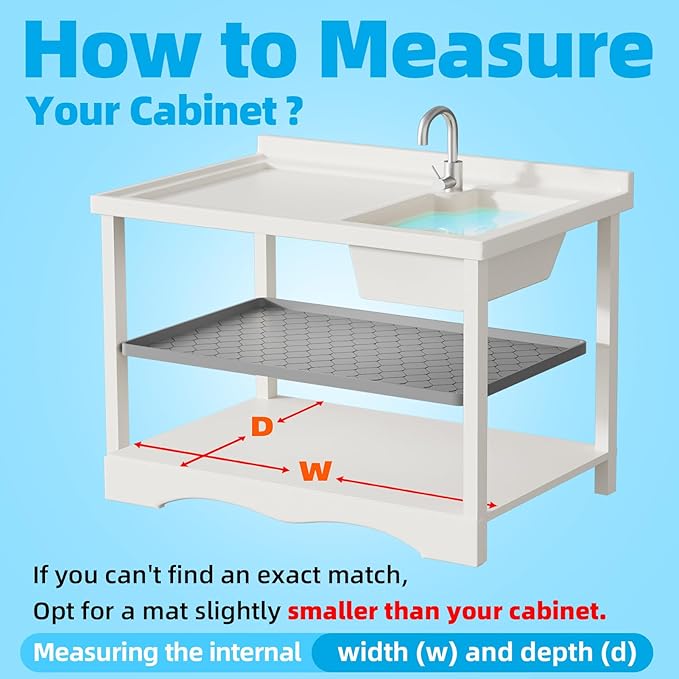 Winisok Silicone Under Sink Mat 40" x 22", Kitchen Essentials and Gadgets, Shelf Liner and Cabinet Protector, Home Organizers and Storage, Waterproof Bathroom Tray - Image 6