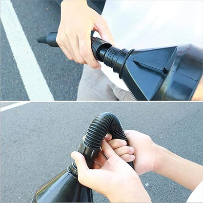 Plastic Oil Funnel Set, 5-Piece Automotive Funnels with Flexible Hose, Red and Black, for Cars, Boats, Gas Transfer