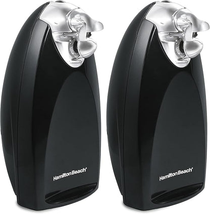 Hamilton Beach Electric Automatic Can Opener with Auto Shutoff,Knife Sharpener,Cord Storage,and SureCut Patented Technology,Extra Tall,Black,(Pack of 2) by HamiltonBeach