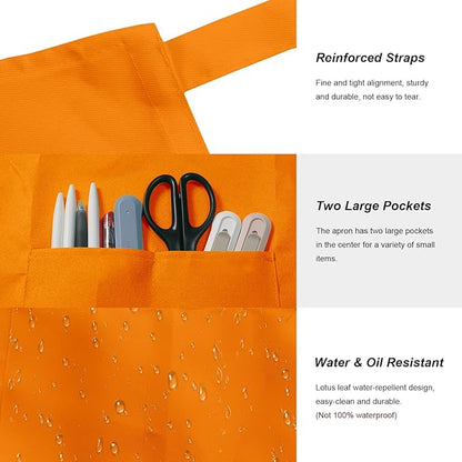 15 Pcs Adult Aprons Bulk with Pockets Adjustable Bib Chef Apron for Women Men Painting Cooking Crafting (S/L) - Image 2