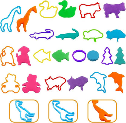 FRIMOONY Dough Tools Set for Kids, Various Animal Molds, Rolling Pins, Random Color, 47 PCS