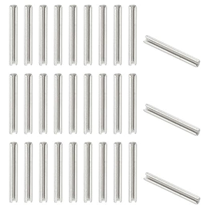 PATIKIL Slotted Spring Pin, 50 Pcs 3/32" x 3/4" (2.7mm x 20mm) 304 Stainless Steel Split Roll Pins Spring Dowel for Home Improvement Automotive Machine Repair, Silver
