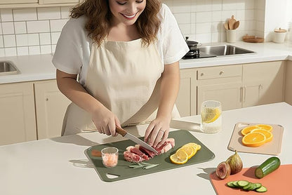 THETCHRY Plastic Cutting Board Set, Cutting Boards for Kitchen BPA Free, Large-Small Chopping Boards Set of 3 Non-Slip for Cooking Camping Dishwasher Safe, Reversible, with Grip Handle, 15"×10"×0.6" - Image 9