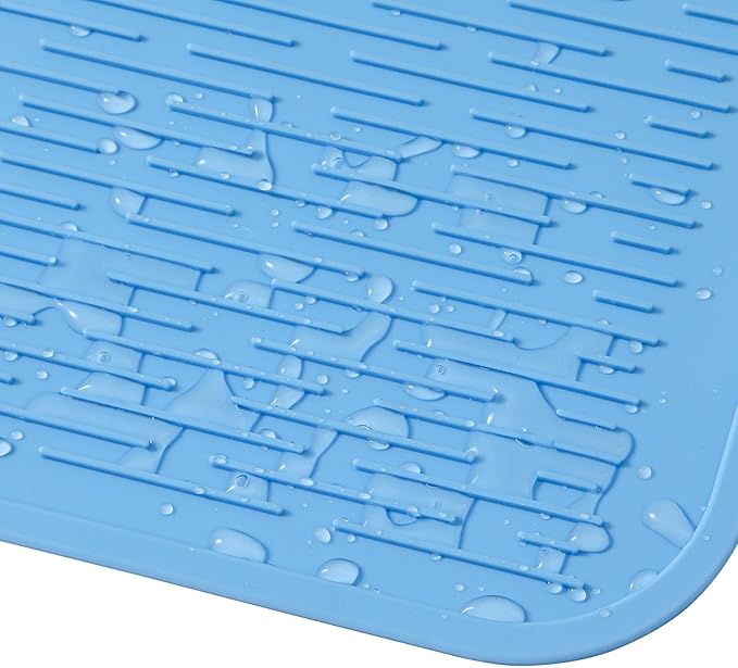 MicoYang Silicone Dish Drying Mat for Multiple Usage,Easy clean,Eco-friendly,Heat-resistant Silicone Mat for Kitchen Counter or Sink,Refrigerator or Drawer Liner Light Blue 3XL 28 inches x 18 inches - Image 9