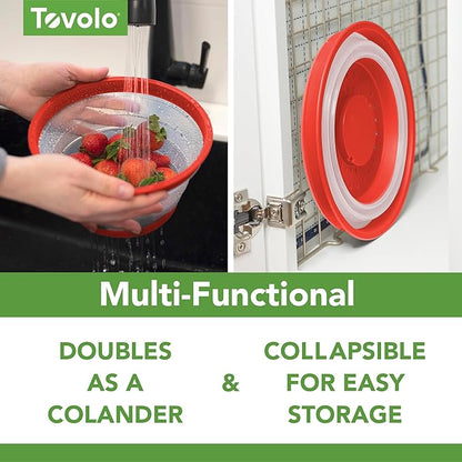 Tovolo Microwave Splatter Cover for Food, 3-Pack (Candy Apple Red) - Collapsible & Vented Silicone Splatter Guard Lid - Microwave Plate & Dish Cover with Handle - BPA-Free Kitchen Gadget for Meal Prep - Image 4