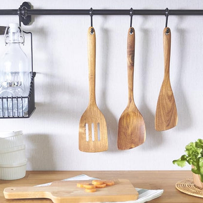 FAAY 13.5" Right-Hand Teak Spatula for Wok - Extra Wide 3.15" Head, Thin Edge Turner for Nonstick Pans, Coconut Oil Finish, Thai Handcrafted Wood - Image 5